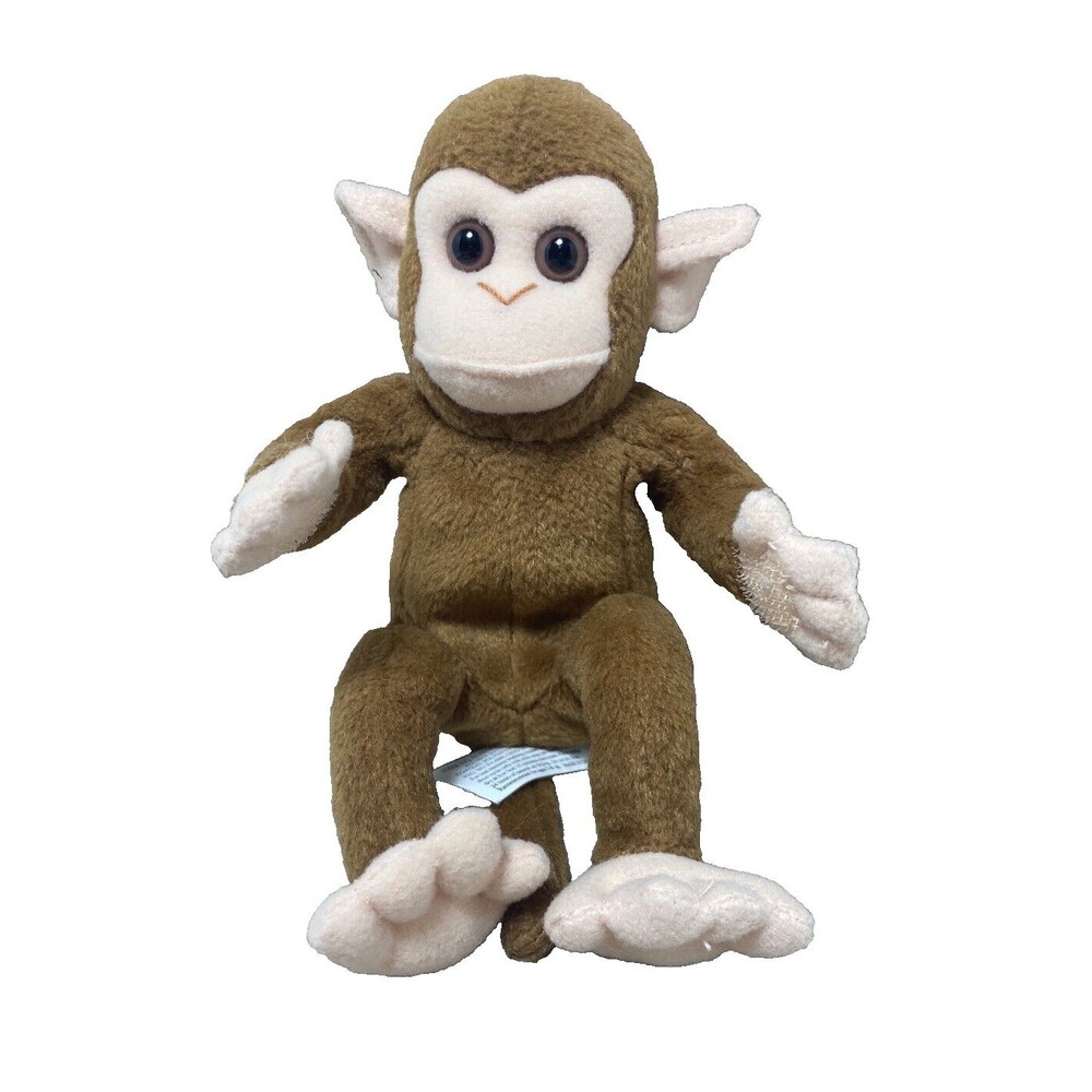 Vintage Plush 24K Brown Chimpanze Monkey Beanbag Plush 10 inch